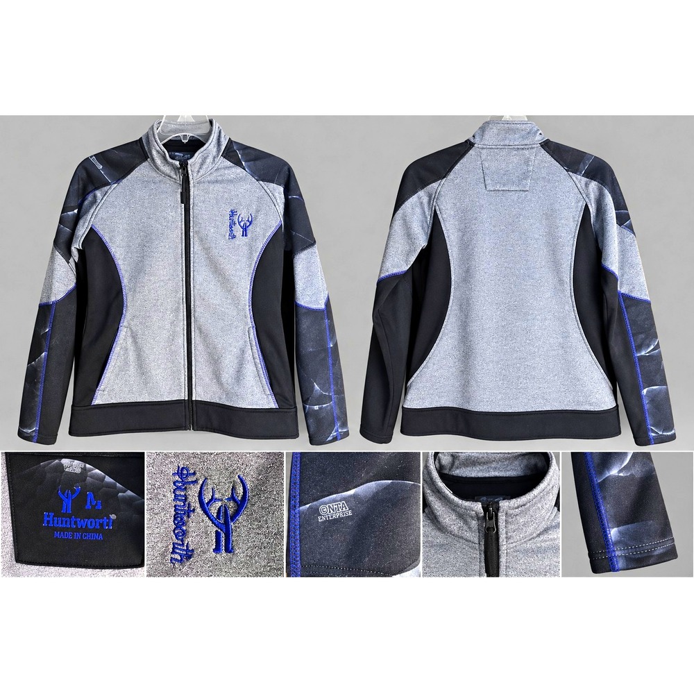Vid. 116. Huntworth Women's L Full Zip Jacket Gray Black Purple Pockets